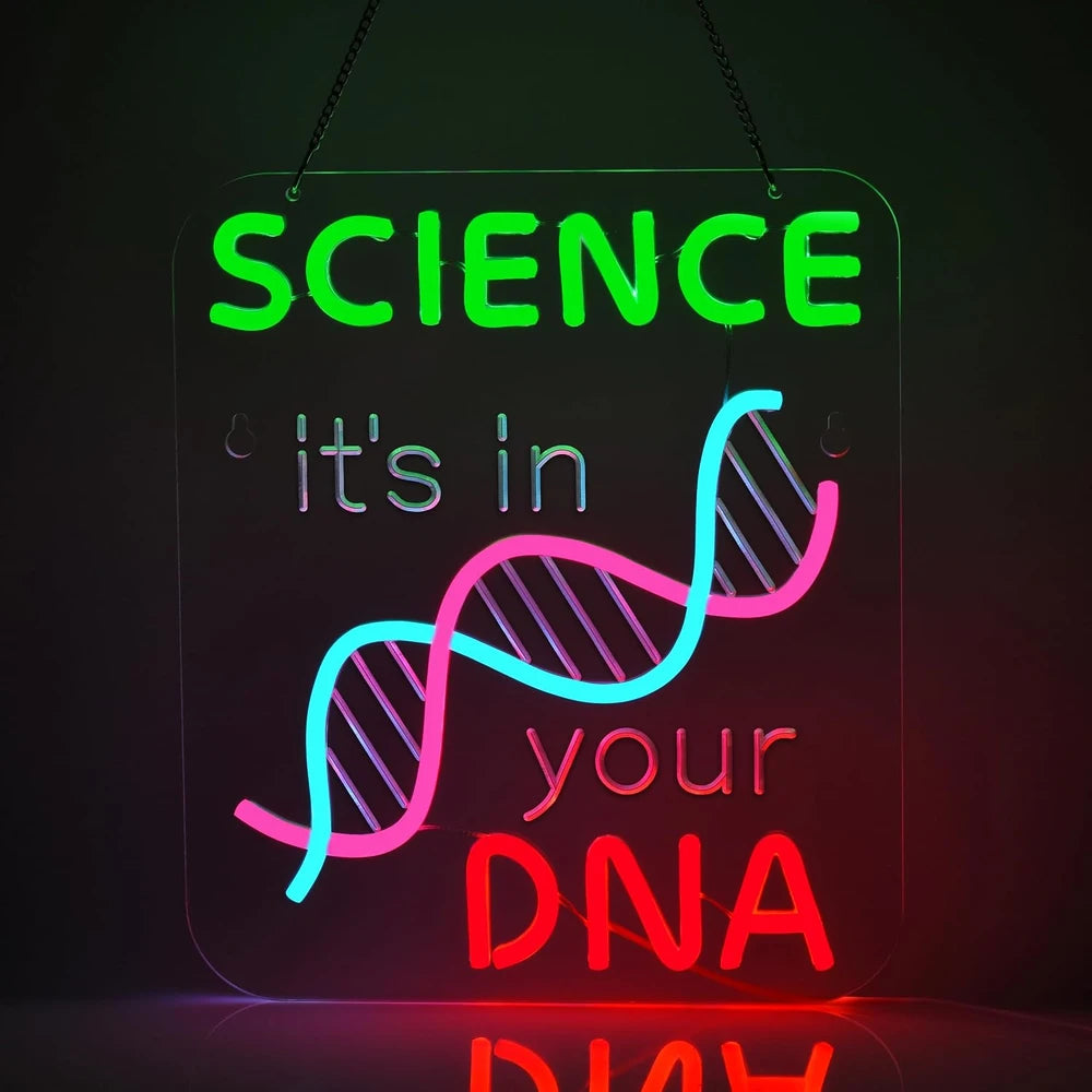 Science DNA Neon Wall Sign