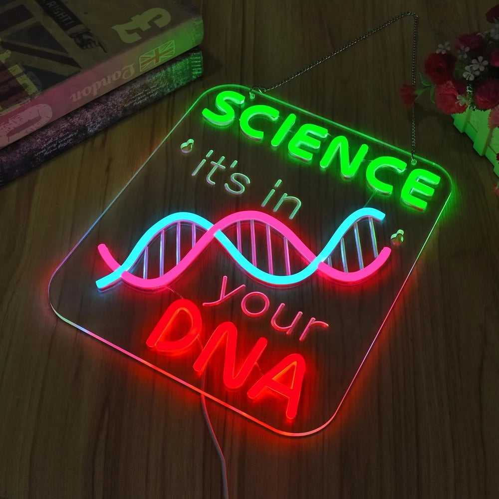Science DNA Neon Wall Sign