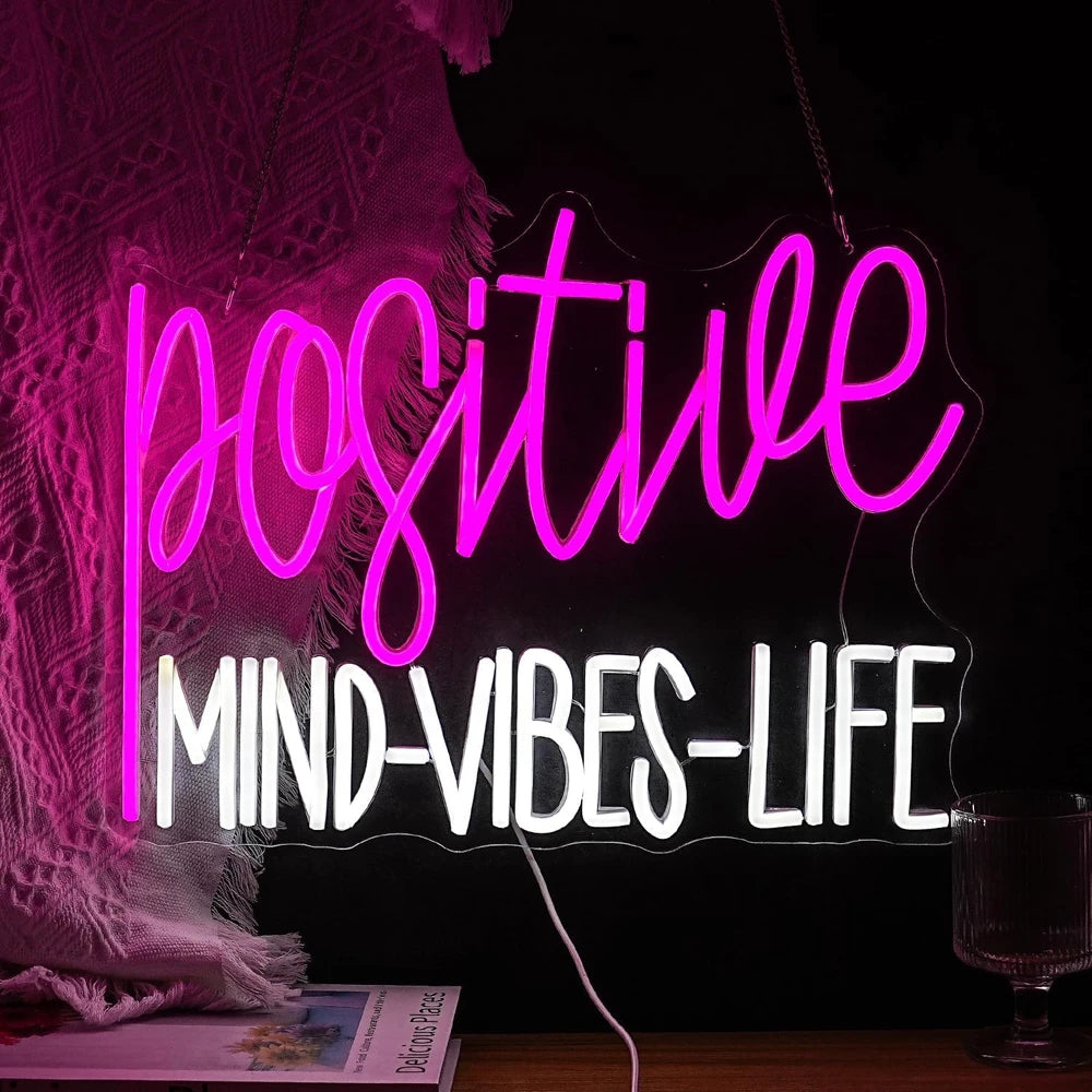 Positive Mind Vibes Life LED Neon Sign