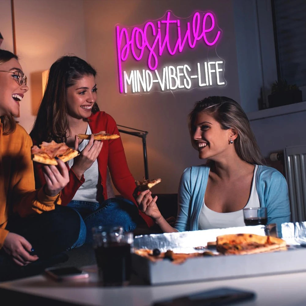 Positive Mind Vibes Life LED Neon Sign