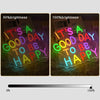 Colorful It's A Good Day To Be Happy Neon Wall Sign