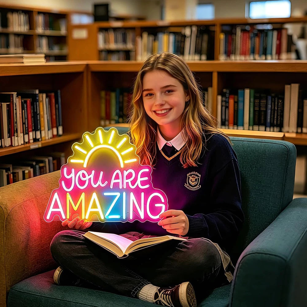 You Are Amazing Motivational Neon Classroom Sign