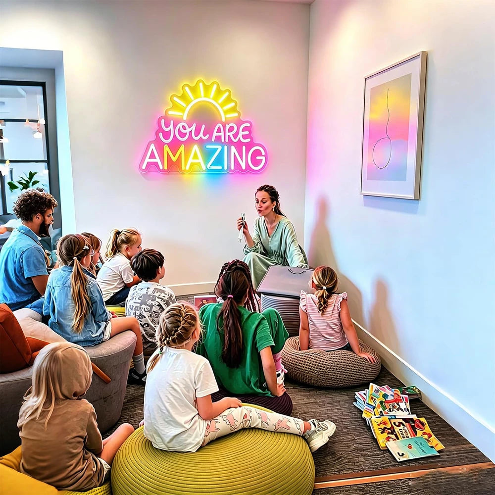 You Are Amazing Motivational Neon Classroom Sign