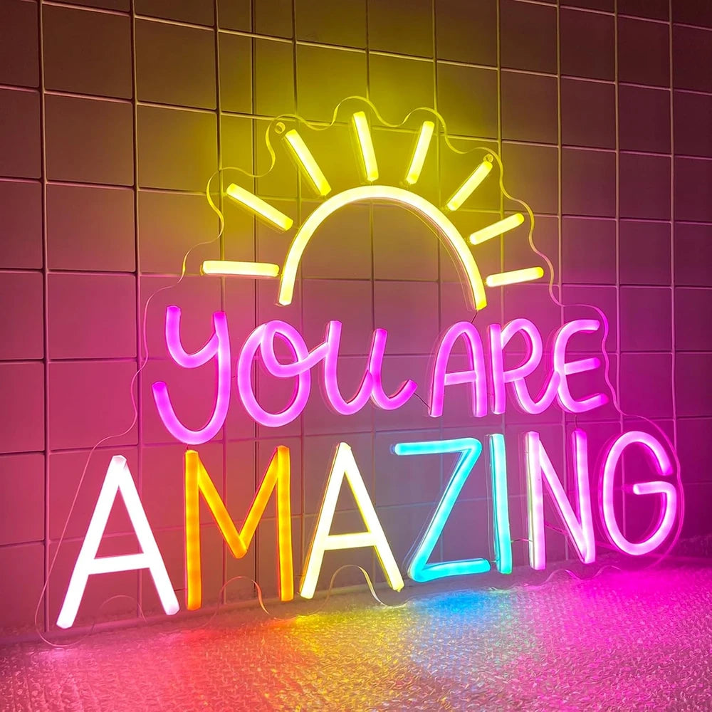 You Are Amazing Motivational Neon Classroom Sign