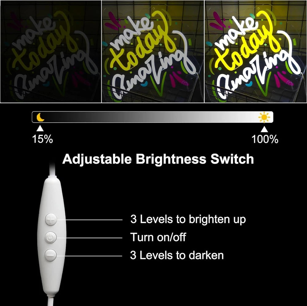 Make Today Amazing Inspirational Neon Wall Sign