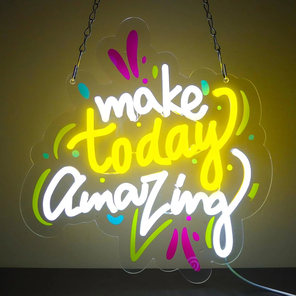 Make Today Amazing Inspirational Neon Wall Sign