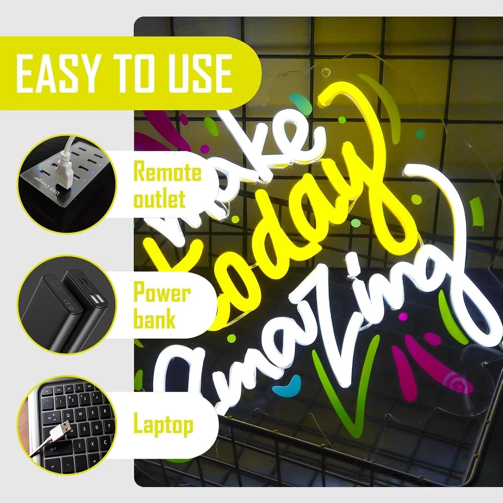 Make Today Amazing Inspirational Neon Wall Sign
