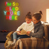 I'm So Glad You're Here Smiley Positive Quote Classroom Neon Sign
