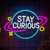 Stay Curious Science Classroom Neon Sign