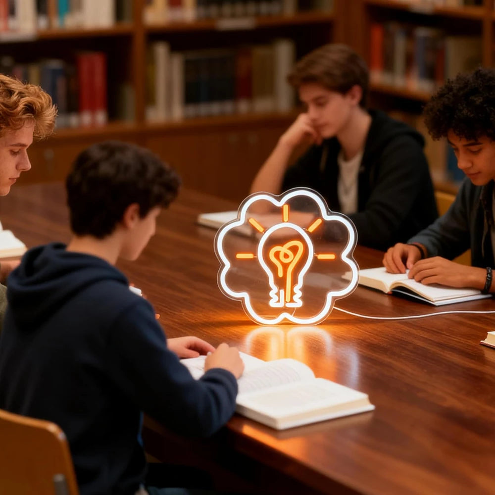 Cloud Light Bulb Classroom Neon Wall Sign