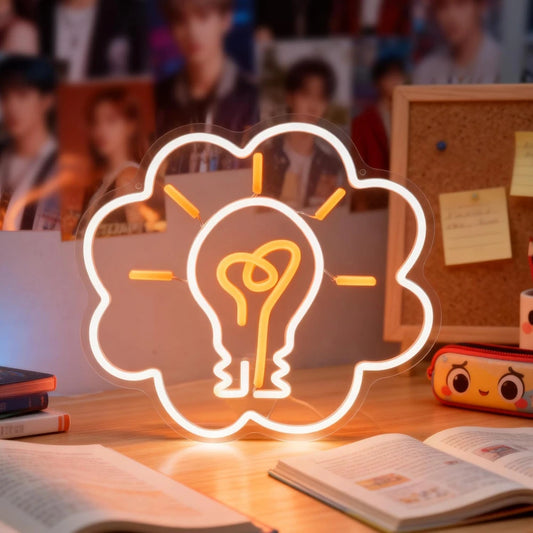 Cloud Light Bulb Classroom Neon Wall Sign
