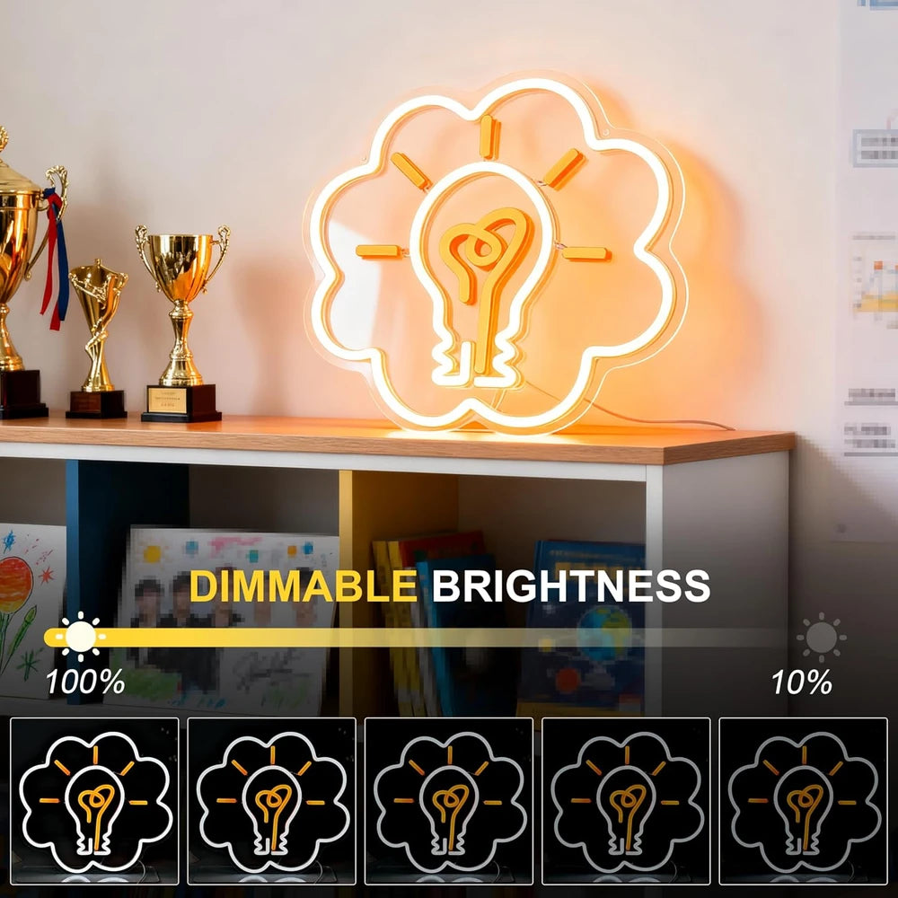 Cloud Light Bulb Classroom Neon Wall Sign
