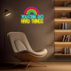 You Can Do Hard Things Rainbow Classroom Neon Wall Sign
