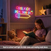 Colorful Cool Kids Read Books Library Neon Classroom Sign