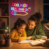 Colorful Cool Kids Read Books Library Neon Classroom Sign