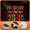 Progress Over Perfection Classroom Neon Sign