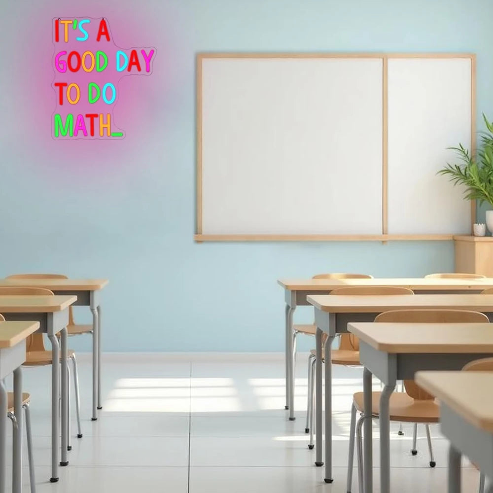 Colorful Good Day To Do Math Classroom Neon Sign