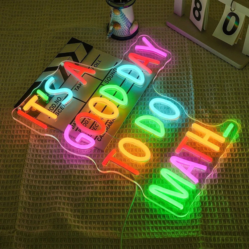 Colorful Good Day To Do Math Classroom Neon Sign