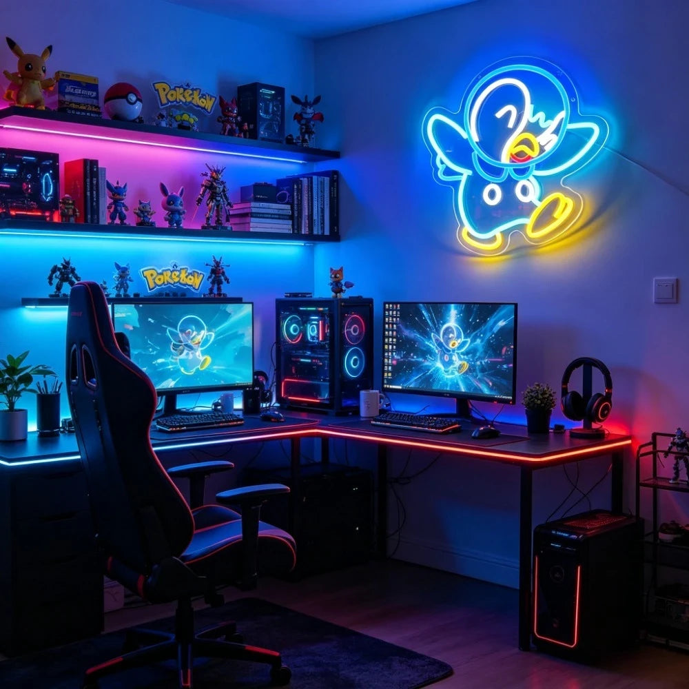 Piplup Pokemon Video Game LED Neon Sign