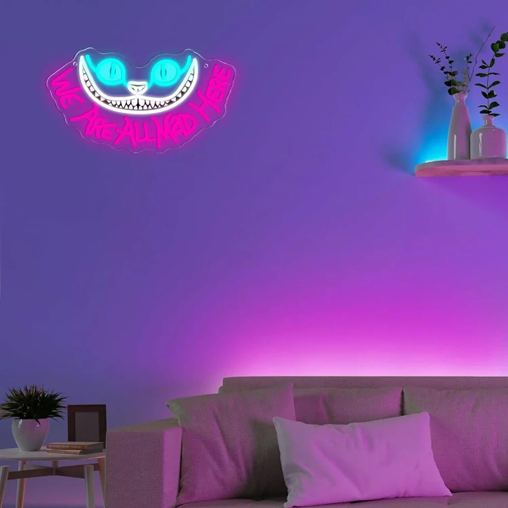 Cheshire Cat Neon Wall Light