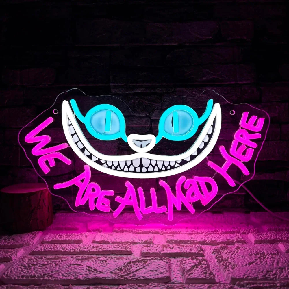 Cheshire Cat Neon Wall Light