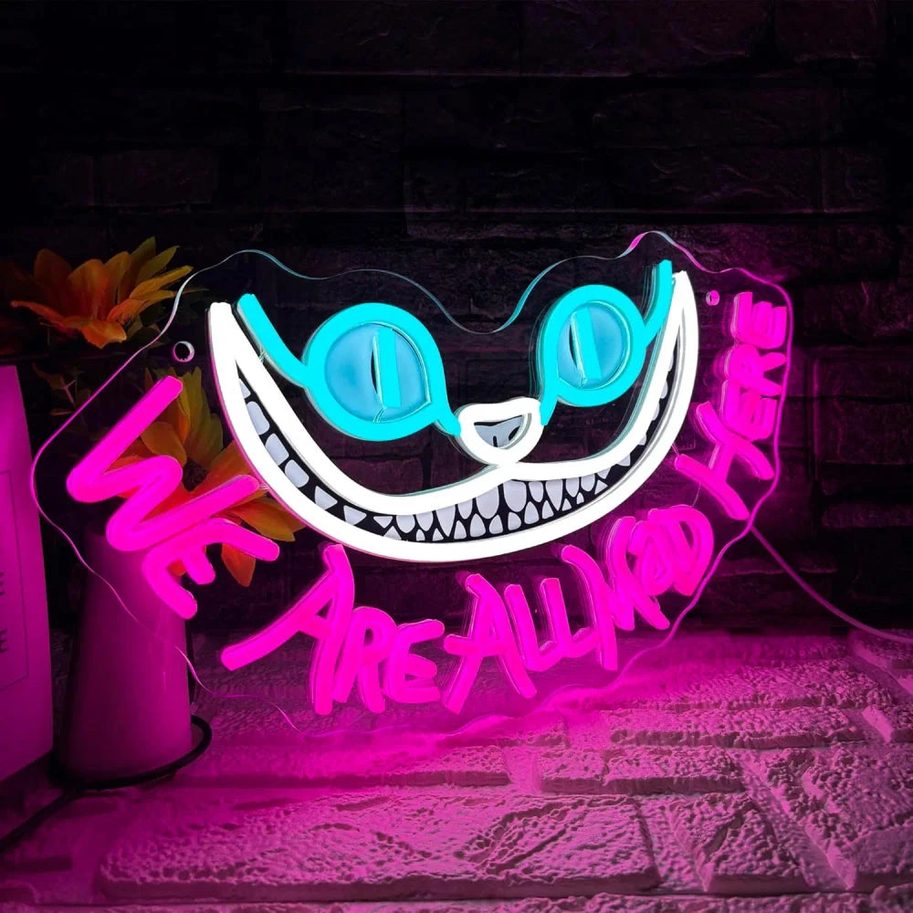 Cheshire Cat Neon Wall Light