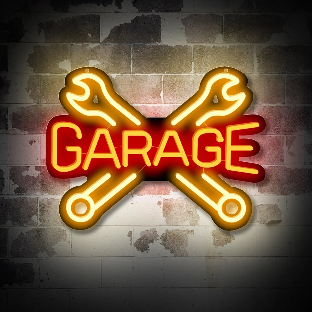 Garage Wrench LED Neon Sign