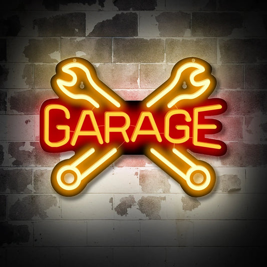 Garage Wrench LED Neon Sign
