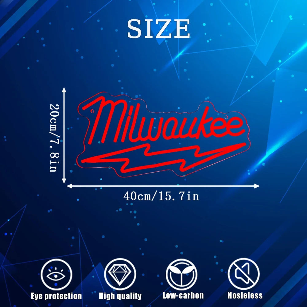 Milwaukee Tools Garage LED Neon Sign
