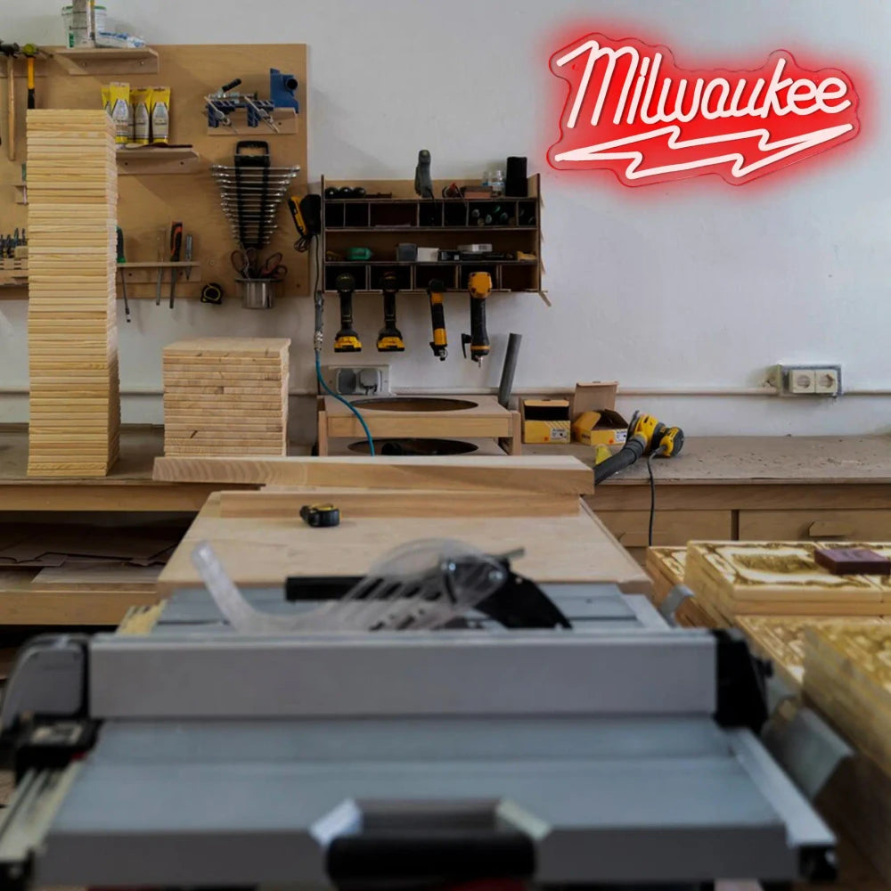 Milwaukee Tools Garage LED Neon Sign