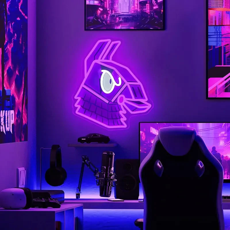 Fortnite Loot Llama Video Game Gamer LED Neon Sign