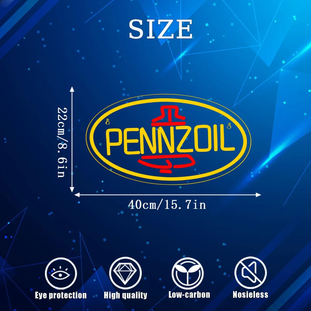 Pennzoil Motor Oil Garage LED Neon Sign