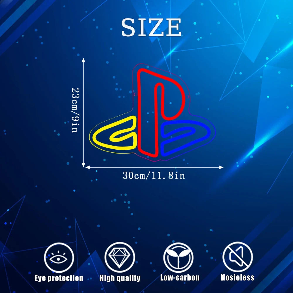 PS Playstation Video Game Gamer Neon Sign