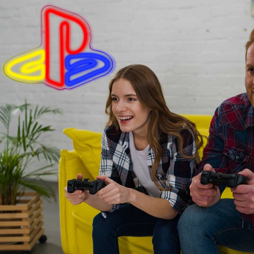 PS Playstation Video Game Gamer Neon Sign