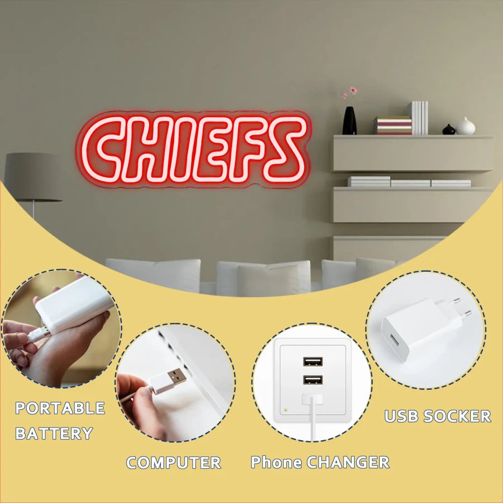 Kansas City Chiefs LED Neon Sign