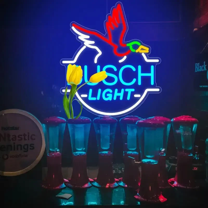 Busch Light Beer Neon Wall Sign