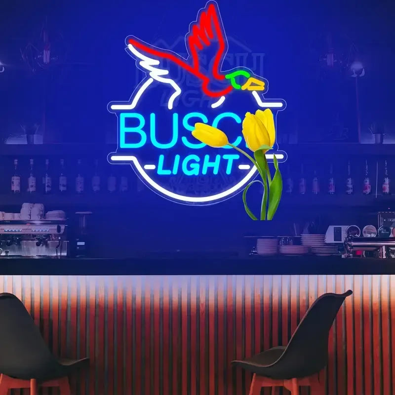 Busch Light Beer Neon Wall Sign