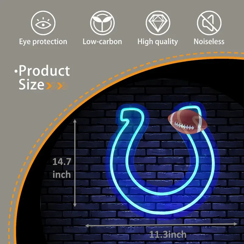 Indianapolis Colts LED Football Neon Sign