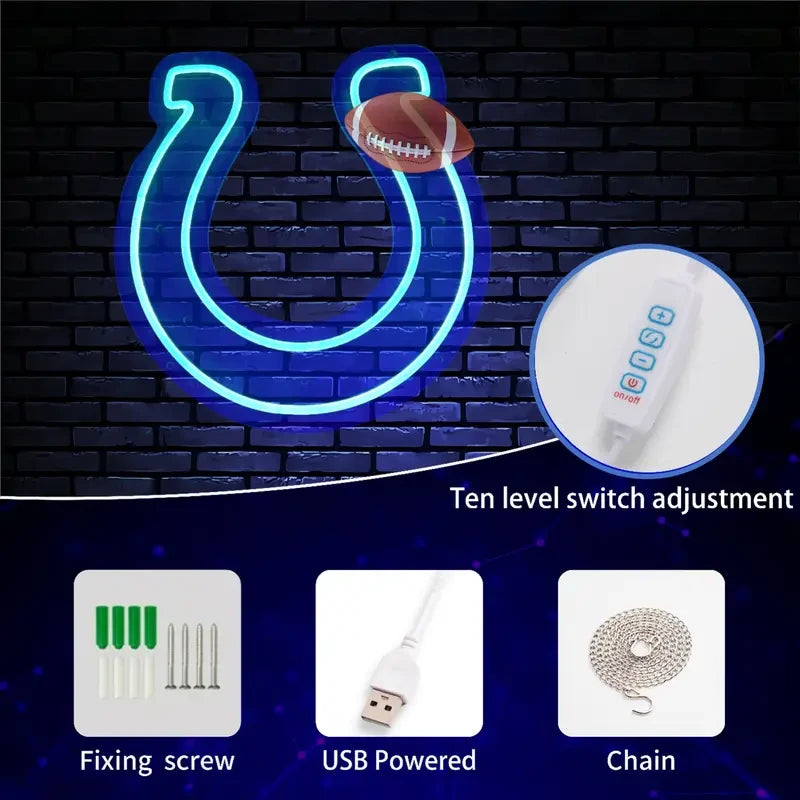 Indianapolis Colts LED Football Neon Sign