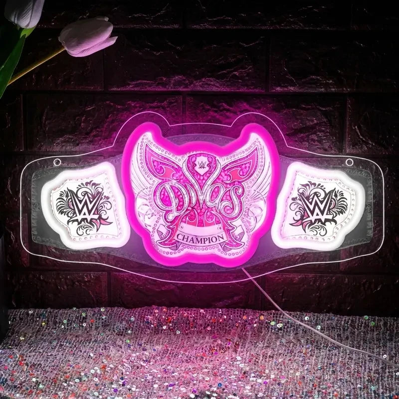 WWE Divas Wrestling Belt LED Neon Sign