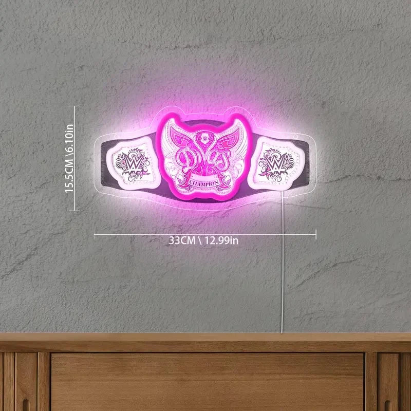 WWE Divas Wrestling Belt LED Neon Sign