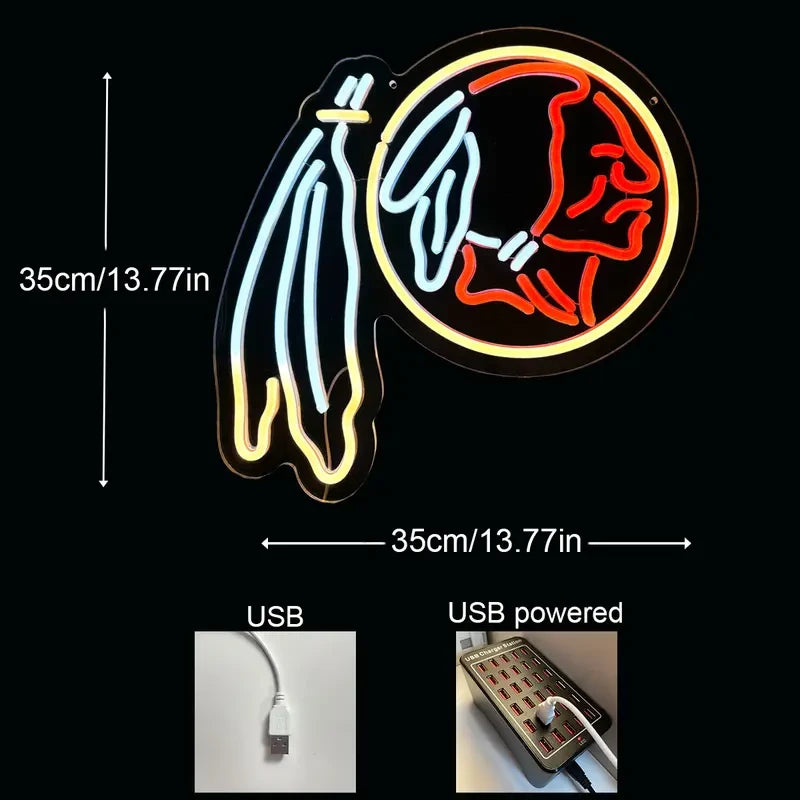Washington Redskins Team Logo LED Neon Sign