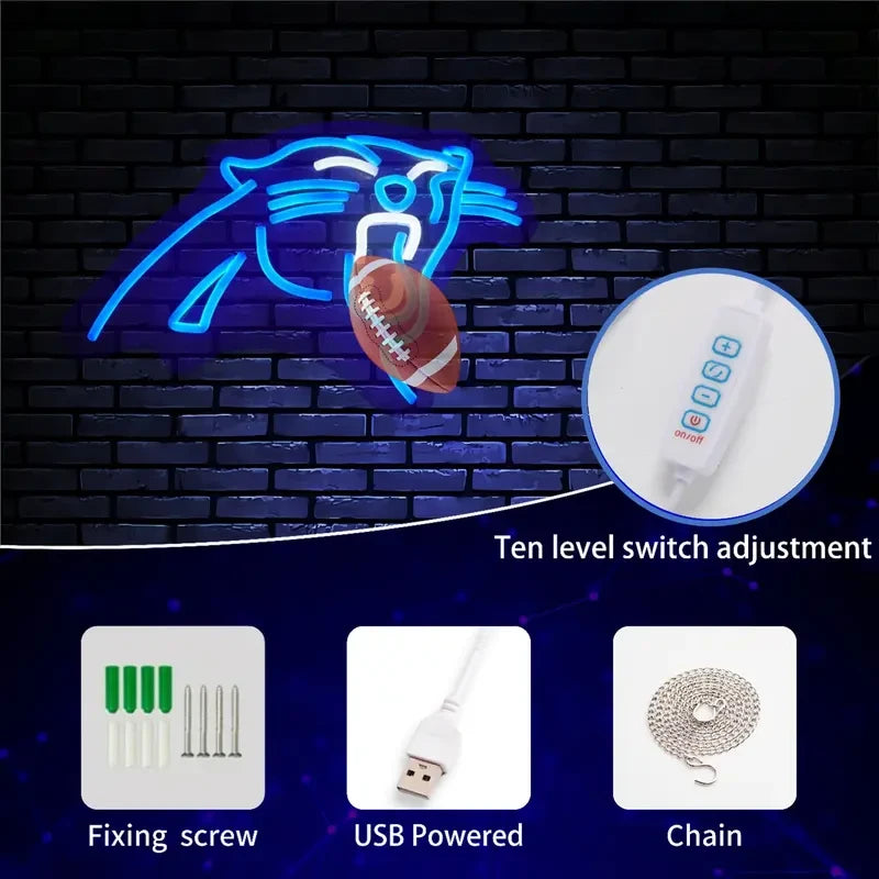 Panthers Football LED Neon Light