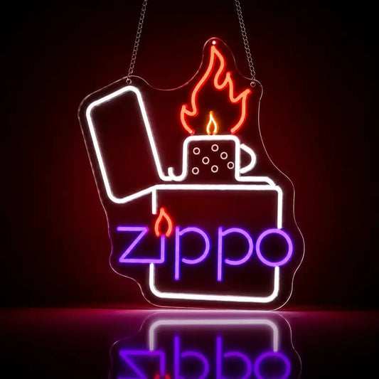 Zippo Lighter Neon Wall Sign