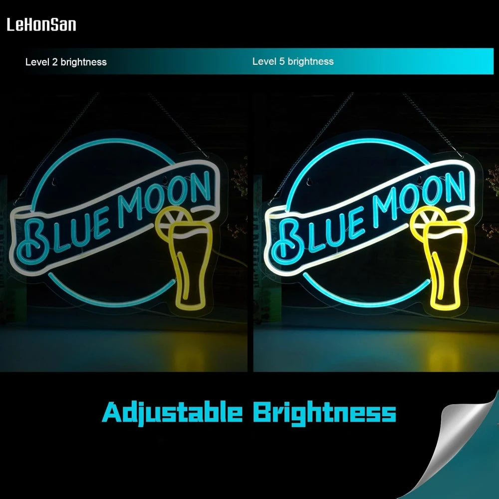 Blue Moon Beer LED Neon Sign