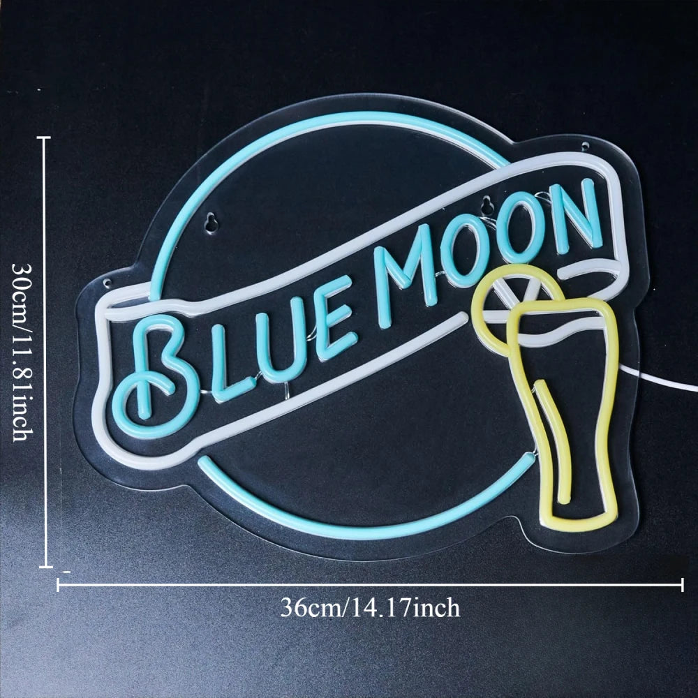 Blue Moon Beer LED Neon Sign