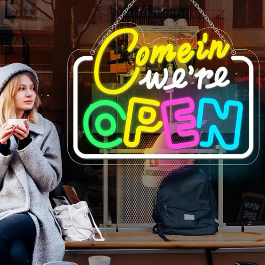 LED Neon Come In We're Open Sign