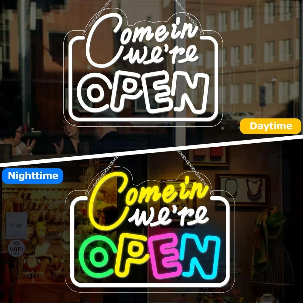 LED Neon Come In We're Open Sign