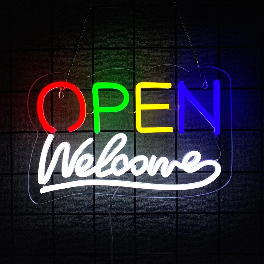LED Neon Open Welcome Sign