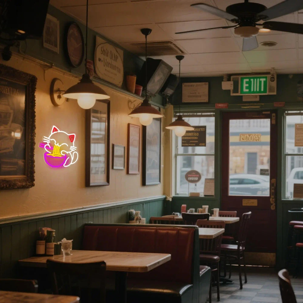 Fortune Cat Ramen Neon Sign